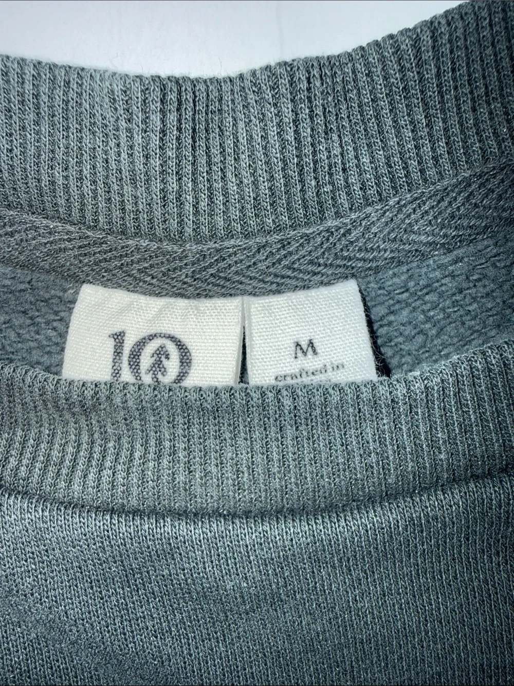 tentree Men's Crewneck Sweatshirt in green with Tan Patch